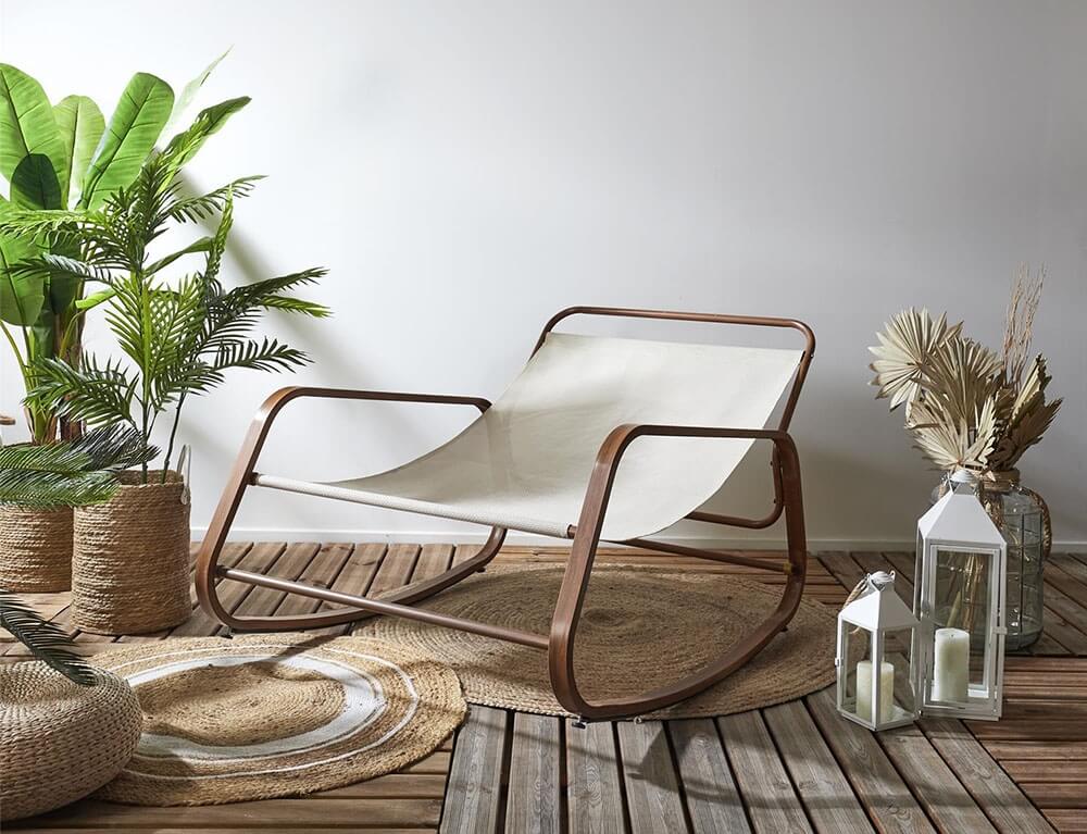 Έπιπλα Κήπου & Βεράντας Fauteuil A Bascule Miami Imitation Bois M1 Hdo7309