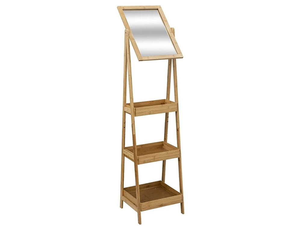 Έπιπλα Μπάνιου Mirror Shelf 3 Shelves Bamboo 160907