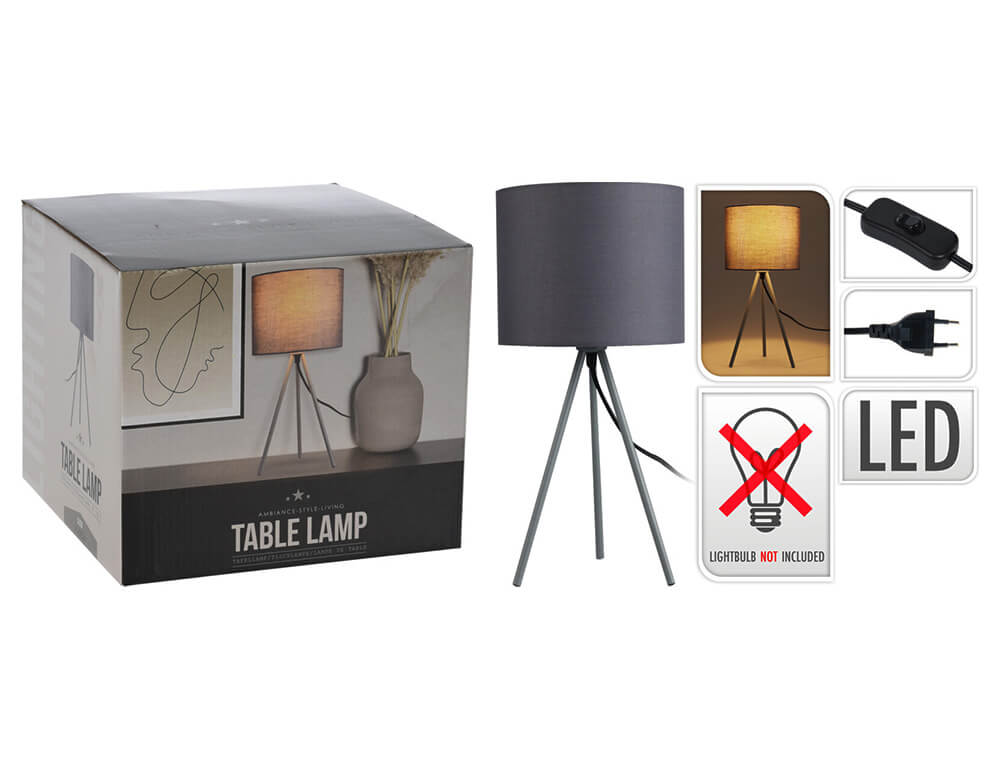 Φωτιστικά Επιδαπέδια & Επιτραπέζια Table Lamp 43Cm Grey Y03000080