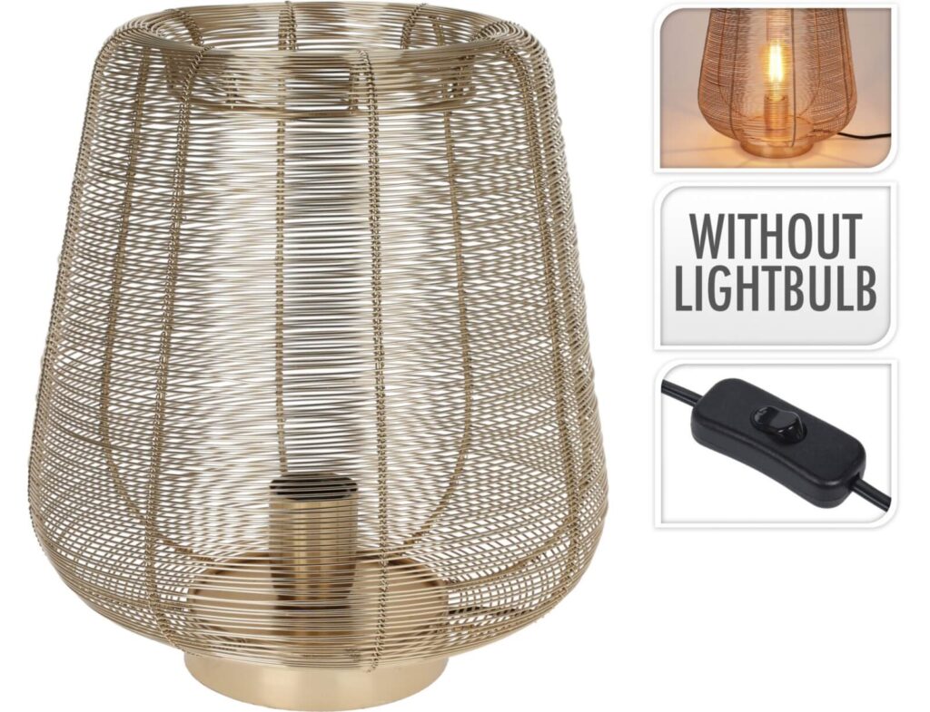 Φωτιστικά Επιδαπέδια & Επιτραπέζια Table Lamp Metal Wire 33Cm Gol A98808860