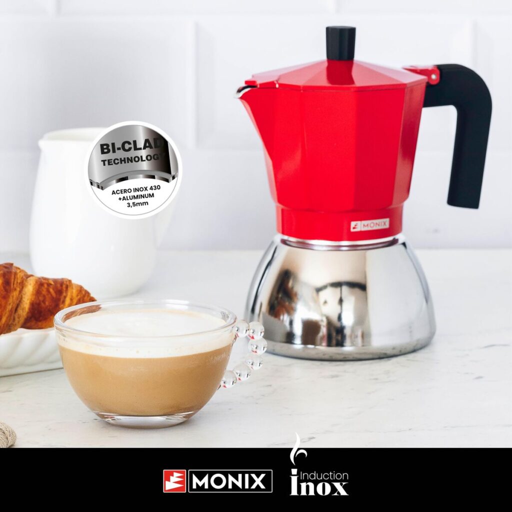 Ιταλικη καφετιερα BRA INOX RED 3T Κόκκινο