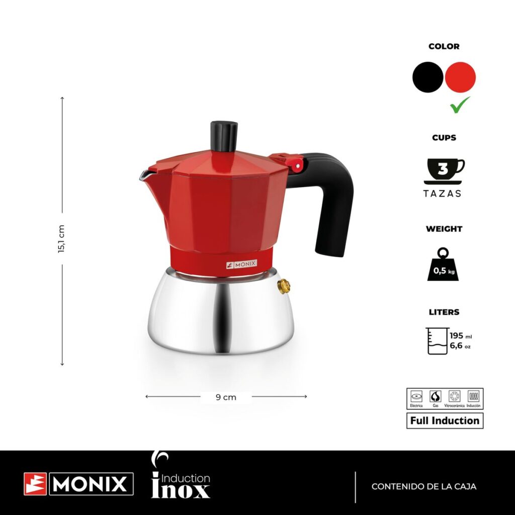 Ιταλικη καφετιερα BRA INOX RED 3T Κόκκινο