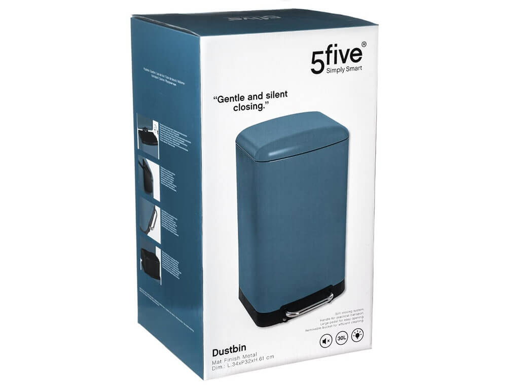 Κάδοι Απορριμάτων 30L Metal Dustbin Ariane Blue