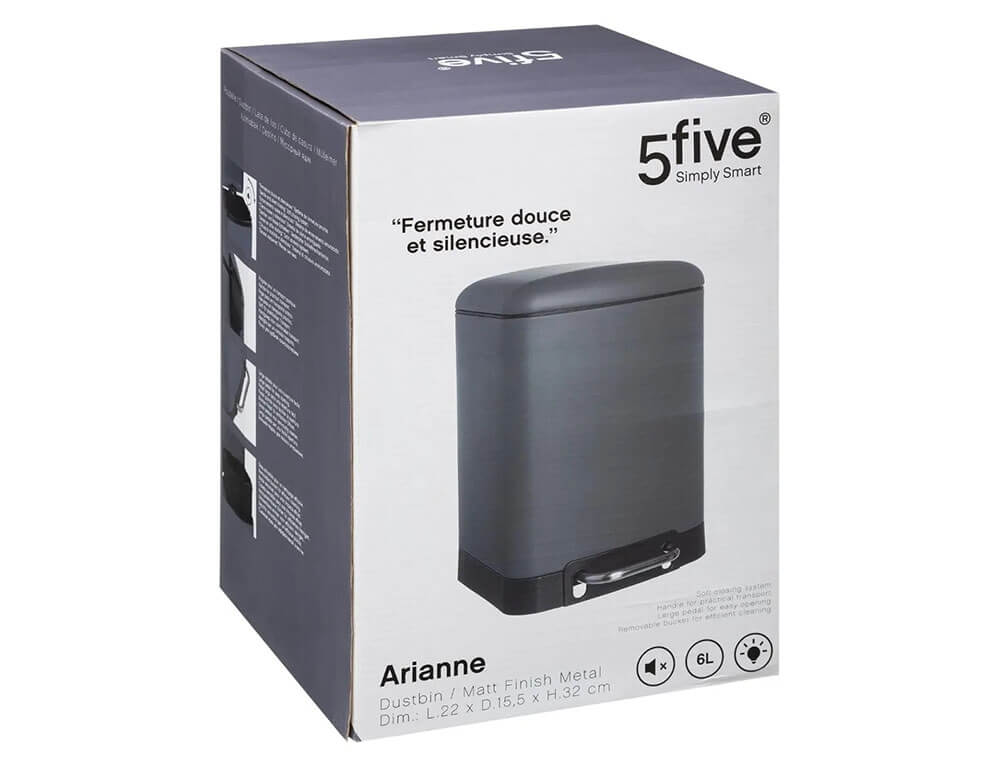 Κάδος 5Five - 6L - Γκρι