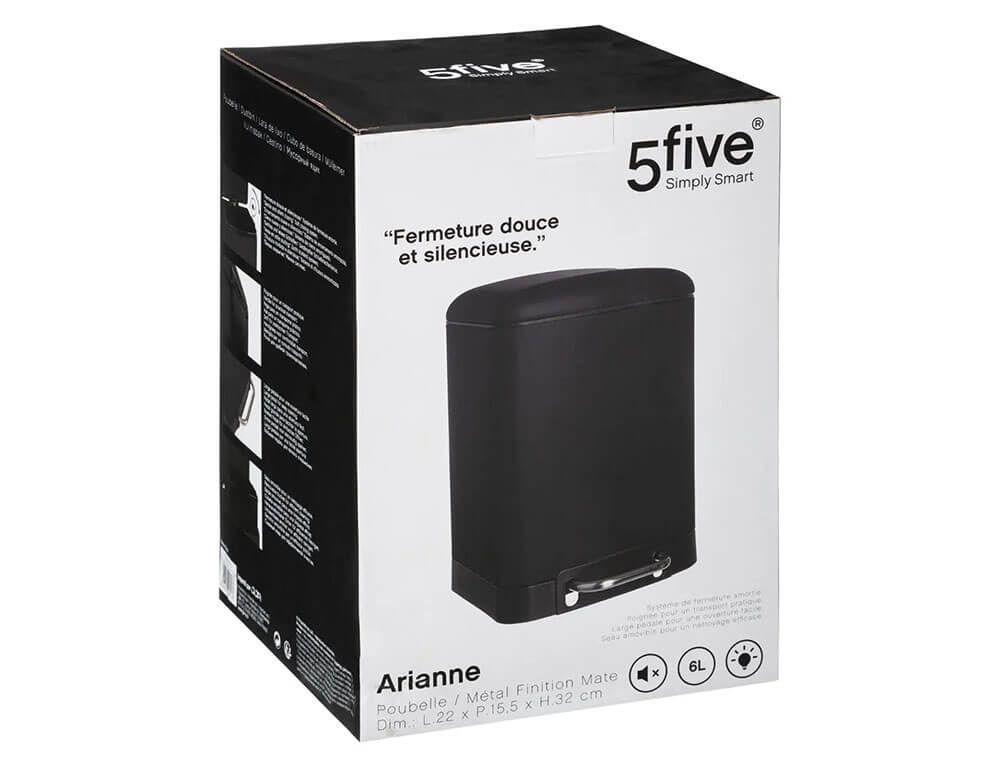 Κάδος 5Five - 6L - Μαύρο