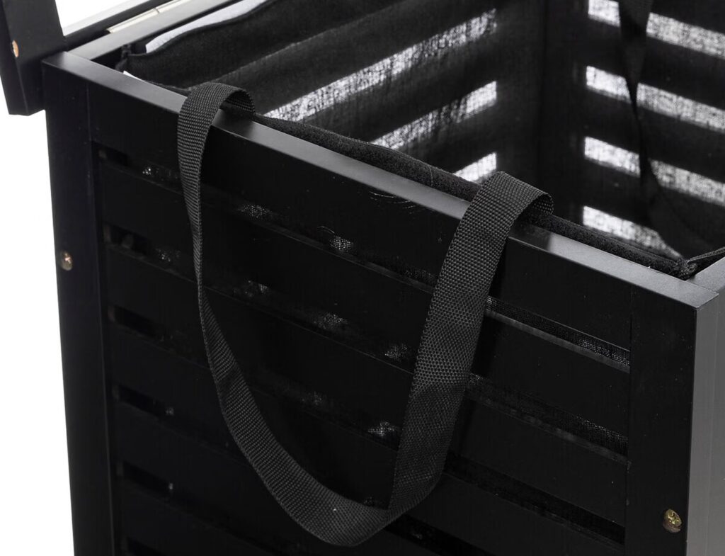 Καλάθια Για Άπλυτα 65L Black Wood Laundry Basket Marque : Five