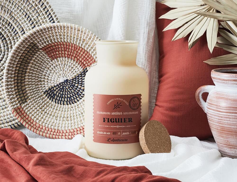 Κεριά Διακοσμητικά Scented Candle Fig Desert H25.5Cm M2 Bo0125
