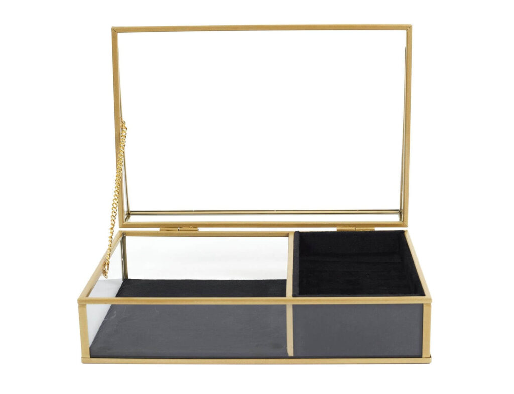 Κοσμηματοθήκες Glass And Black Velvet Jewellery Box