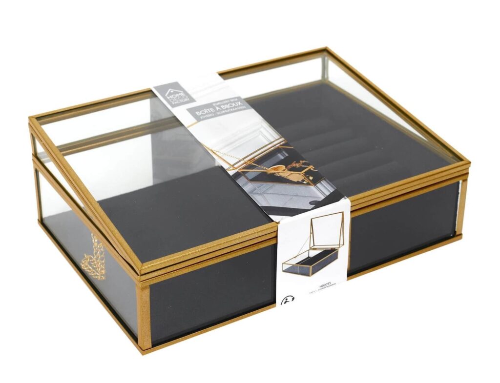 Κοσμηματοθήκες Glass And Black Velvet Jewellery Box