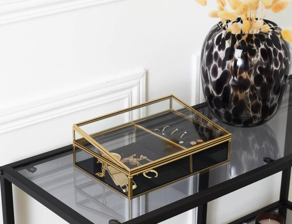 Κοσμηματοθήκες Glass And Black Velvet Jewellery Box