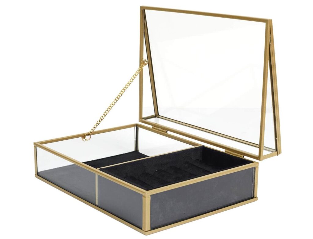 Κοσμηματοθήκες Glass And Black Velvet Jewellery Box