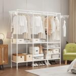 Κρεμάστρα δαπέδου με ράφια 3 στηλών - YH6602-3 - 114333 - White