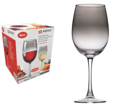 Ποτήρια, Κούπες & Κανάτες Wine Glass Alpina Smoke 465Ml 4Pc 205Gr Gl Cbw