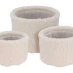 Ψάθινα & Υφασμάτινα Καλάθια Basket 3Pcs Teddy Round White Aae444250