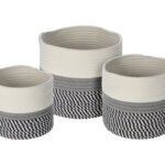 Ψάθινα & Υφασμάτινα Καλάθια Basket Cotton Set Of 3Pcs Kr2800090