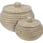 Ψάθινα & Υφασμάτινα Καλάθια Basket Set 2Pcs Pumpkin Shape Bd3000050