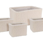 Ψάθινα & Υφασμάτινα Καλάθια Basket Teddy Set Of 4 White Aae444270