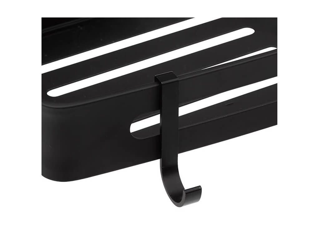 Ραφιέρες Ντουζ Black Alu Shelf With Sticker 200118