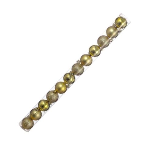 Σετ Χριστουγεννιάτικες μπάλες - 8cm - 12pcs - 326055 - Gold