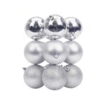 Σετ Χριστουγεννιάτικες μπάλες - 8cm - 12pcs - 326079 - Silver