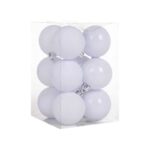 Σετ Χριστουγεννιάτικες μπάλες - 8cm - 12pcs - 326079 - White