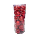 Σετ Χριστουγεννιάτικες μπάλες - 8cm - 24pcs - 326093 - Red