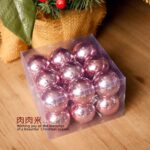 Σετ Χριστουγεννιάτικες μπάλες - 8cm - 6pcs - 326086 - Pink