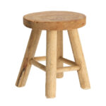 Σκαμπό & Πουφ Stool Teakwood Round