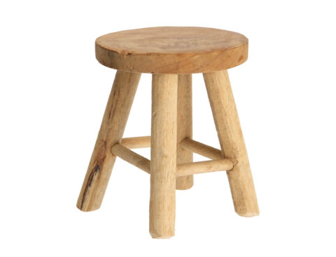 Σκαμπό & Πουφ Stool Teakwood Round