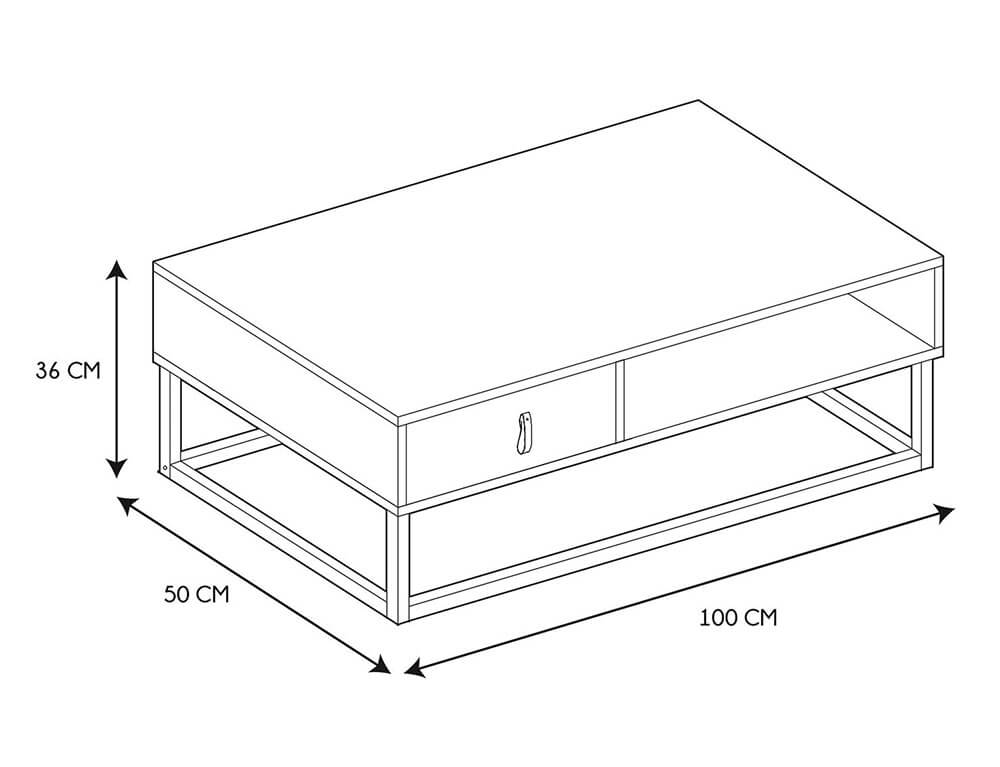 Τραπεζάκια Σαλονιού Abbott Metal And Wood Low Table M1 Hd6624