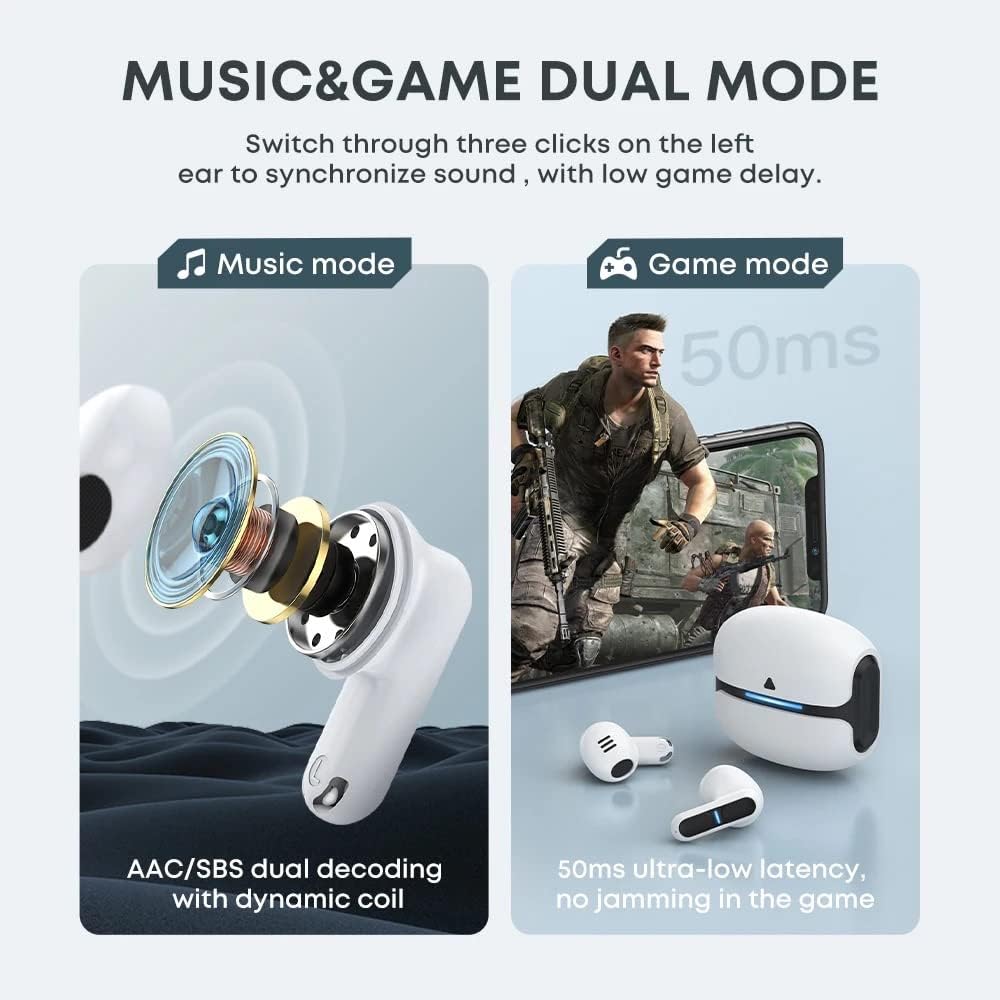 Ασύρματα ακουστικά Bluetooth με θήκη φόρτισης - TG-11 - 721289 - Grey
