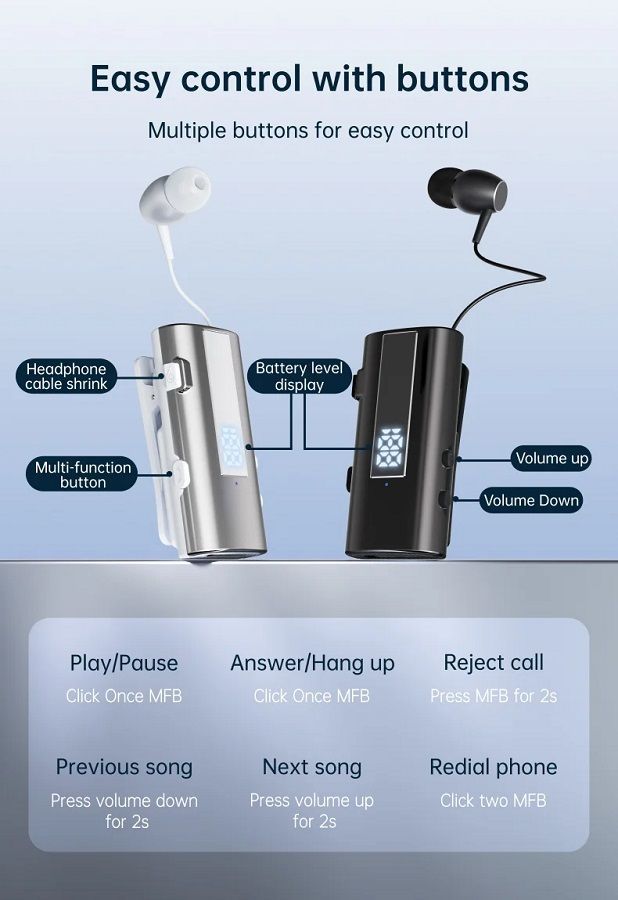 Ασύρματο ακουστικό Bluetooth - K92 - 230632 - Black