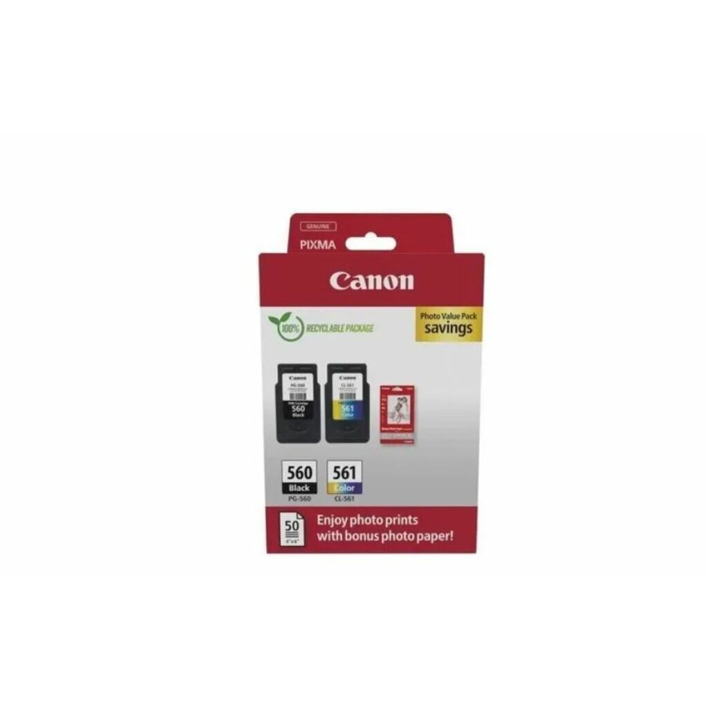 Αυθεντικό Φυσίγγιο μελάνης Canon PG-560 Noir + CL-561 Couleur Πολύχρωμο