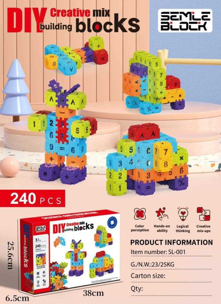 Εκπαιδευτικό παιχνίδι κατασκευών DIY με αριθμούς - 240pcs - SL-001 - 922333