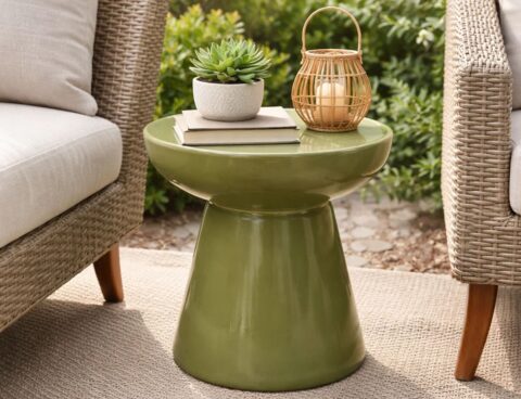 Έπιπλα Κήπου & Βεράντας Side Table Vei Mgo Green Ψ40X40Cm