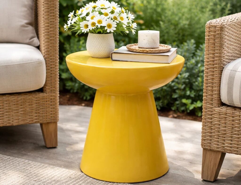 Έπιπλα Κήπου & Βεράντας Side Table Vei Mgo Yellow Ψ40X40Cm