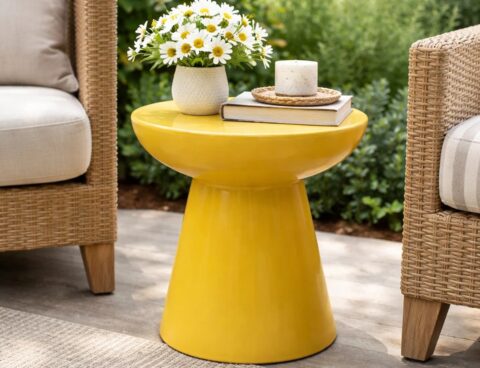Έπιπλα Κήπου & Βεράντας Side Table Vei Mgo Yellow Ψ40X40Cm