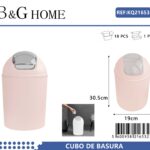 Κάδος απορριμμάτων μπάνιου πλαστικός - Light Pink - 21653