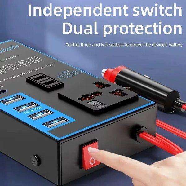 Μετασχηματιστής - Power Inverter αυτοκινήτου - 1500W - 12V DC to 220V AC - 4xUSB - 1530118/015 - 150975