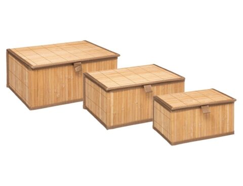 Organizers & Θήκες Τακτοποίησης Basket Set X3 Natural Bamboo