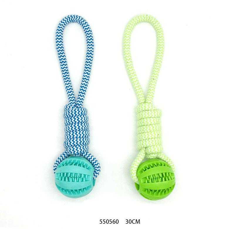 Παιχνίδι σκύλου σχοινί με μπάλα - 30cm - 12pcs - 550560