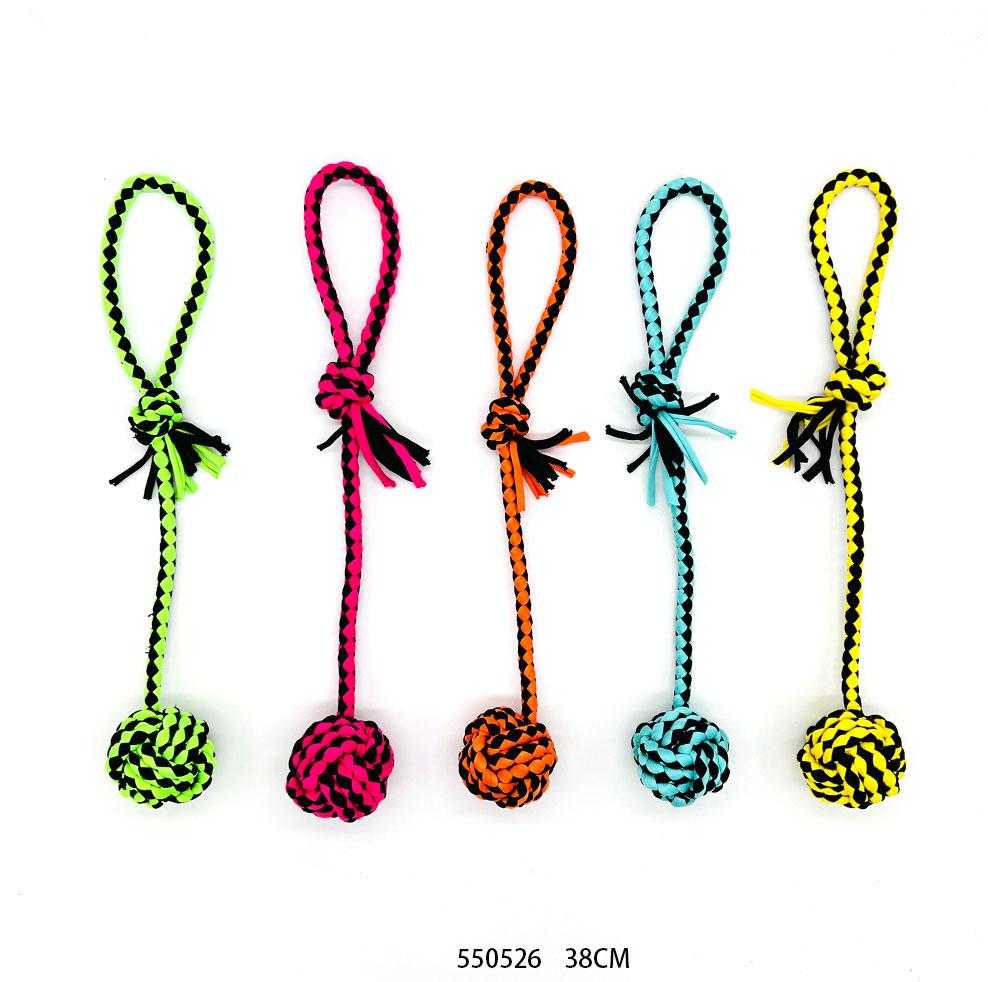 Παιχνίδι σκύλου σχοινί με μπάλα - 38cm - 12pcs - 550526