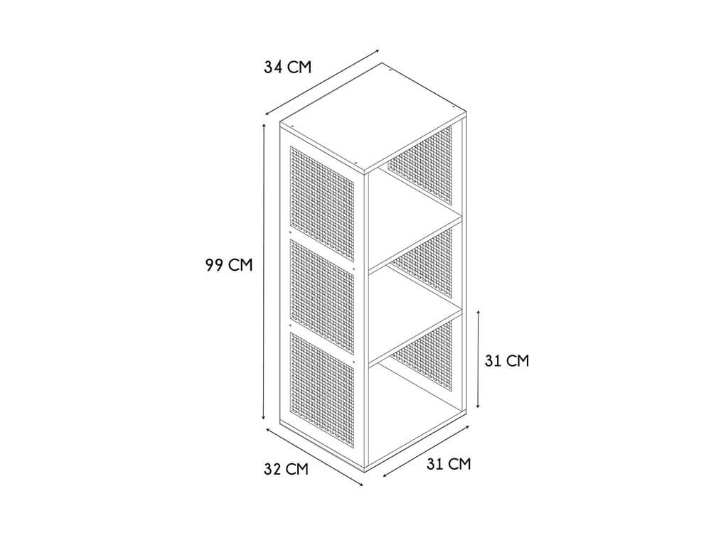 Ραφιέρες & Αποθηκευτικά Κουτιά Modular Storage Unit 3 Compartments Bali A1/M1 Hd0