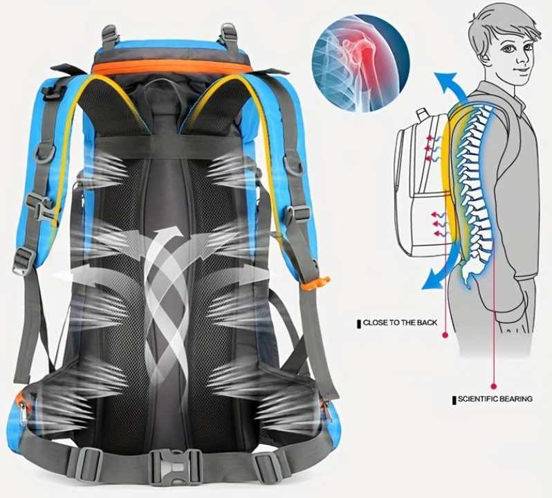 Σακίδιο πλάτης ορειβατικό - H2207 - 65L+5L - 251586 - Black