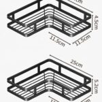 Σετ επιτοίχια γωνιακά ράφια μπάνιου - 5pcs - 2152-1 - 170134 - Black