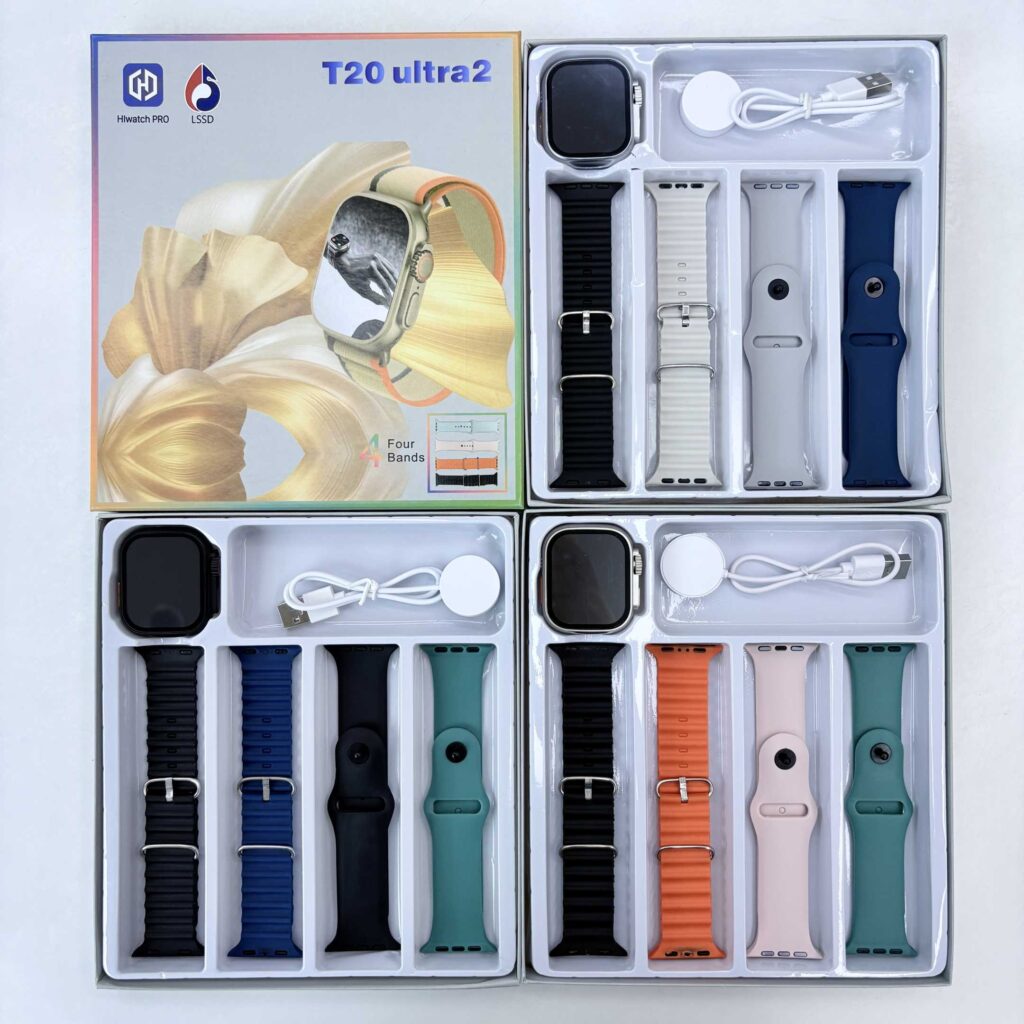 Σετ Smartwatch με 4 λουράκια - T20 UItra2 - 814208 - Orange