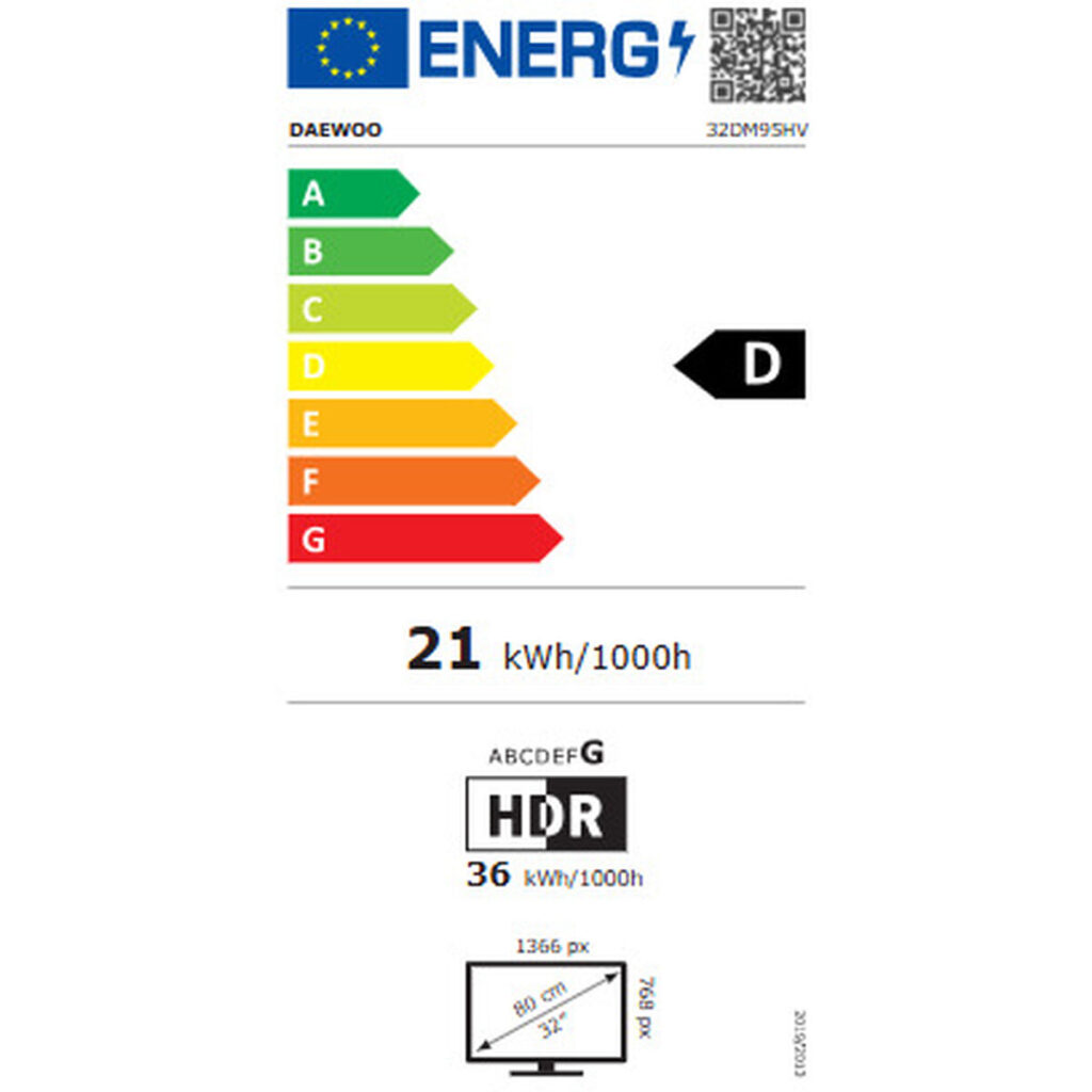 Smart TV Daewoo 32DM95HV 32" HD LED Ασύρματο HDR10 Direct-LED