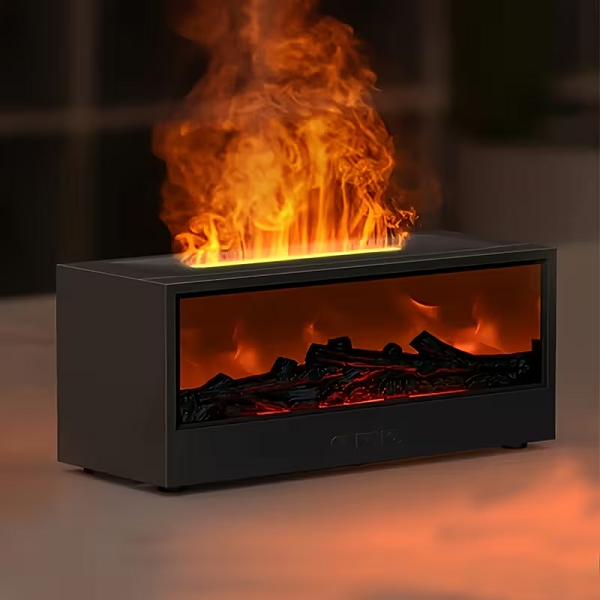 Υγραντήρας χώρου με εφέ φλόγας - 626286 - Black