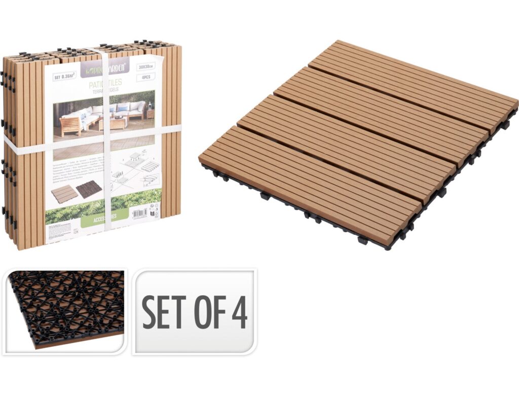 Διακόσμηση & Οργάνωση Μπαλκονιού Decking Tile Set Of 4Pcs 30Cm