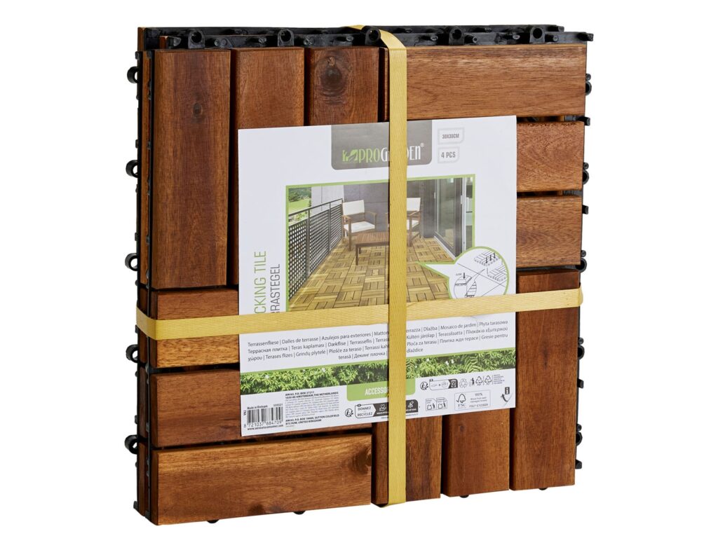 Διακόσμηση & Οργάνωση Μπαλκονιού Decking Tiles 30X30Cm Set 4Pcs